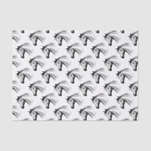 馬:  白い 薄葉紙 (正面)