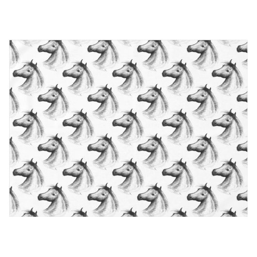 馬：白 テーブルクロス (正面(横))