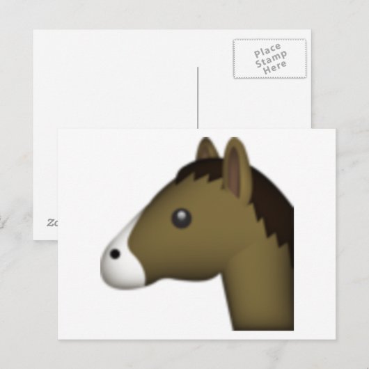 馬 – 絵文字 ポストカード (正面/裏面)