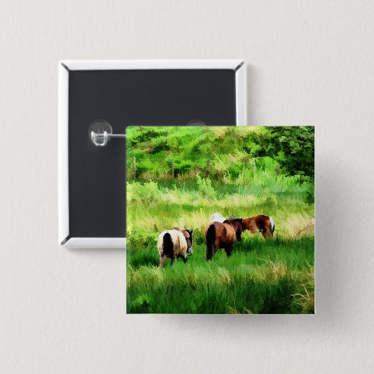 馬 缶バッジ (正面&裏面)