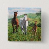 馬 缶バッジ (正面)