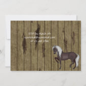 馬、花、木Bkgウェスタン誕生日招待状 招待状 (裏面)