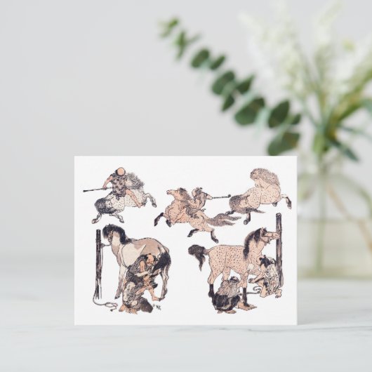 馬（茶色） ポストカード (スタンド正面)