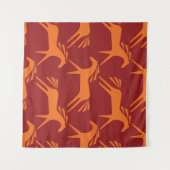 馬：赤シームレス馬術美しい。 タペストリー (正面(横))