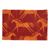 馬：赤シームレス馬術美しい。 枕カバー (裏面)