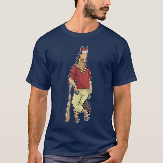 馬 野球 バット Tシャツ (正面)