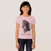 馬: 鉛筆: HORSE-CRAZY: 女の子 Tシャツ (正面フル)