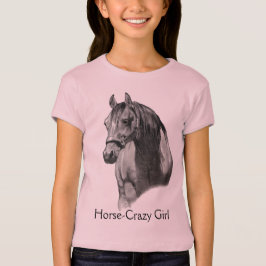 馬: 鉛筆: HORSE-CRAZY: 女の子 Tシャツ