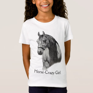 馬: 鉛筆: HORSE-CRAZY: 女の子 Tシャツ