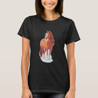 馬 雪 うま オーナー 馬乗り 冬 馬好き Tシャツ