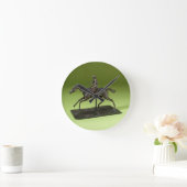 馬(青銅)のジョッキー ラウンド壁時計 (ホーム)