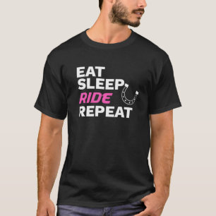 馬 食う 眠る 乗る 繰り返す 馬 騎手 Tシャツ