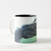 馬、馬のコーヒー・マグ、馬のマグ ツートーンマグカップ (正面左)