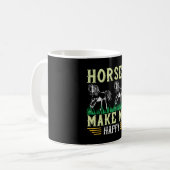 馬 – 馬は私を幸せにする コーヒーマグカップ (正面左)
