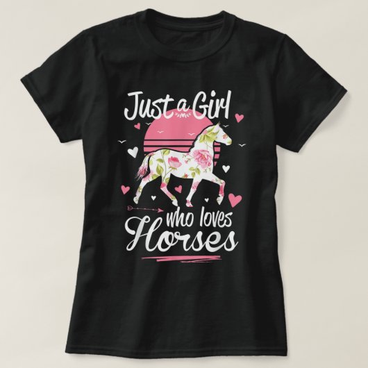 馬。馬を愛しているだけの女の子 Tシャツ (デザイン正面)