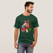 馬 馬好き 農家 メロン 夏季 ファミリー Tシャツ (正面フル)