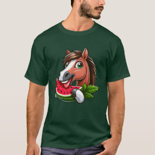 馬 馬好き 農家 メロン 夏季 ファミリー Tシャツ