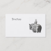 馬、馬小屋、乗馬、レッスン: 鉛筆の馬 名刺 (裏面)