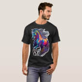 馬 馬術 乗馬 馬 Tシャツ (正面フル)