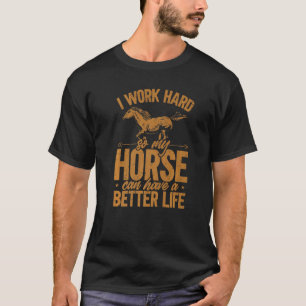馬 馬 私は一生懸命 馬乗り Tシャツ