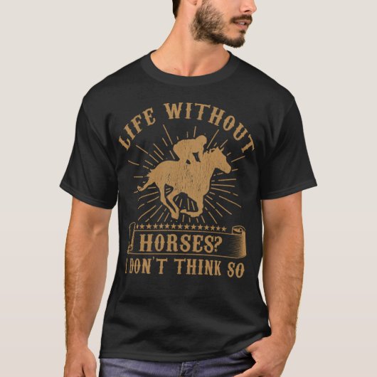 馬 馬 競馬 騎乗 騎手 ギフト 賭け Tシャツ (正面)