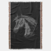 馬：黒 スローブランケット (正面縦)
