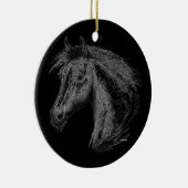 馬：黒 セラミックオーナメント (右)
