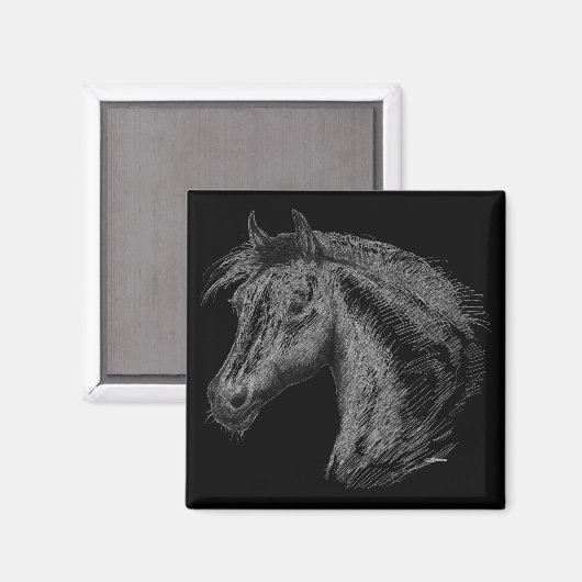 馬：黒 マグネット (正面/裏面)