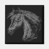 馬：黒 マグネット (正面)