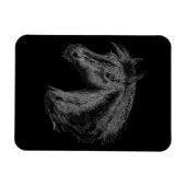 馬:黒 マグネット (横)