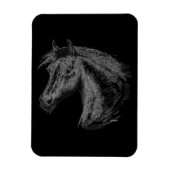 馬：黒 マグネット (縦)
