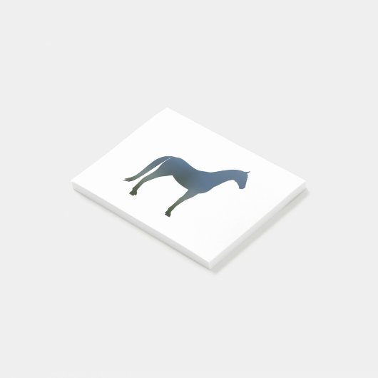 馬- 2 -緑の青 ポストイット (アングル)