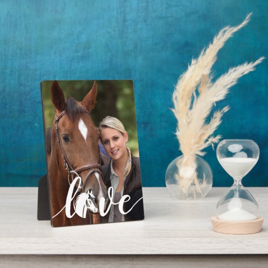 馬LOVE馬術パーソナライズされたモダン写真 フォトプラーク (側面)