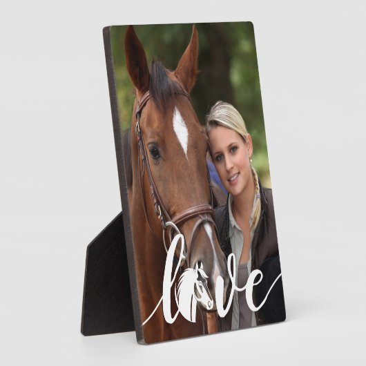 馬LOVE馬術パーソナライズされたモダン写真 フォトプラーク (側面)