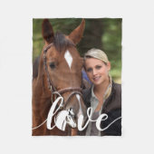 馬LOVE馬術パーソナライズされたモダン写真 フリースブランケット (正面)