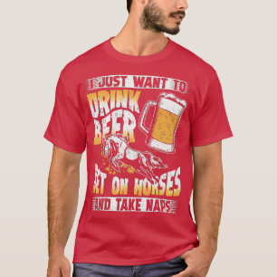 馬Tに賭けたビールを飲む Tシャツ