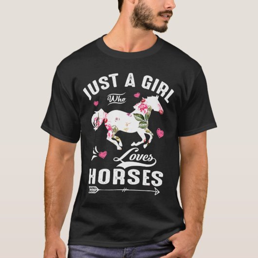 馬Tを愛する女の子 Tシャツ (正面)
