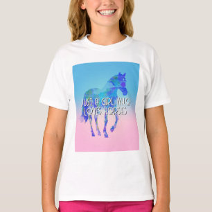 馬Tシャツが大好きな女の子 Tシャツ