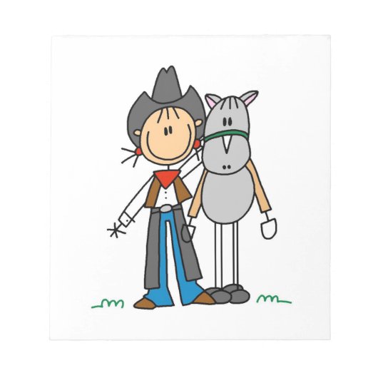 馬Tシャツとギフト付き女性のカーボーイ ノートパッド (正面)