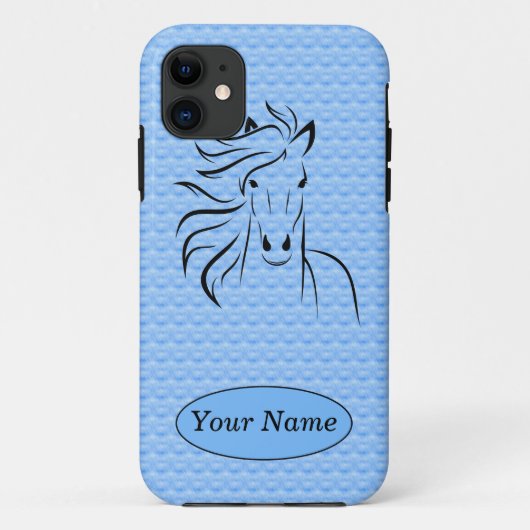 馬w/Blueの背景のiPhone 5/5sの場合 Case-Mate iPhoneケース (裏面)