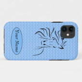 馬w/Blueの背景のiPhone 5/5sの場合 Case-Mate iPhoneケース (裏面(横))