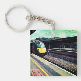 駅で列車を運転する キーホルダー