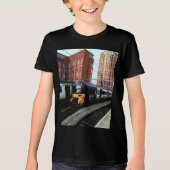 駅で列車を運転する トライブレンドTシャツ (正面)