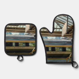 駅で列車 鍋つかみ&鍋敷きセット