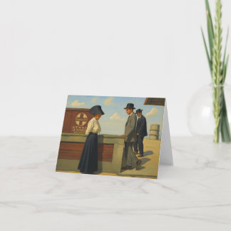 駅のヴィンテージのイメージを持つノテカード サンキューカード