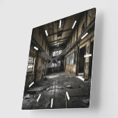 駅の中で スクエア壁時計 (傾斜)