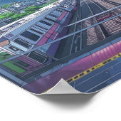 駅の中のアニメの美意識と風景アート ポスター (角)