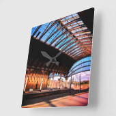 駅の明かり スクエア壁時計 (傾斜)