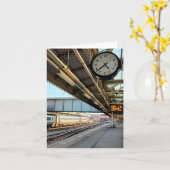 駅の時計 カード (黄色い花)