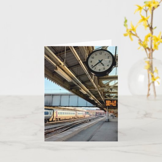 駅の時計 カード (黄色い花)